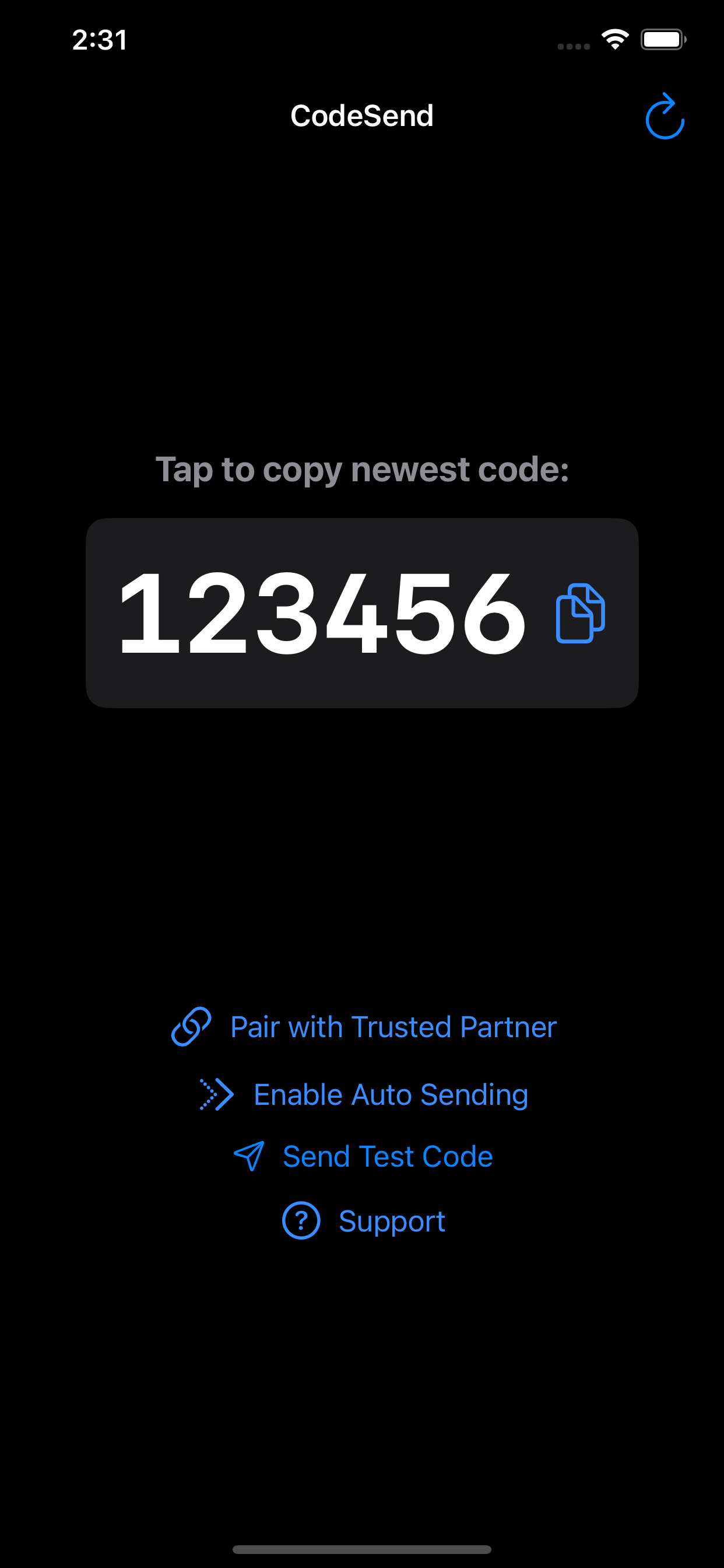 CodeSend App Screenshot